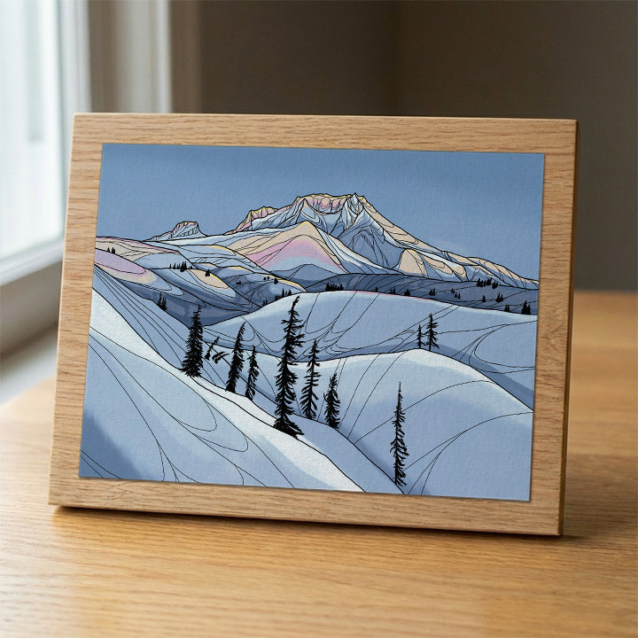 Mount Hood Winter wood panel print