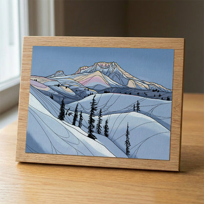 Mount Hood Winter wood panel print
