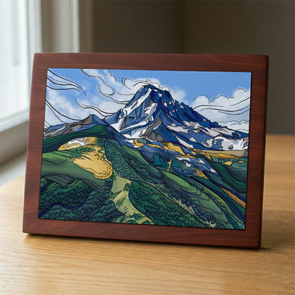 Mount Jefferson wood panel print
