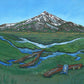Mountain View wood panel print