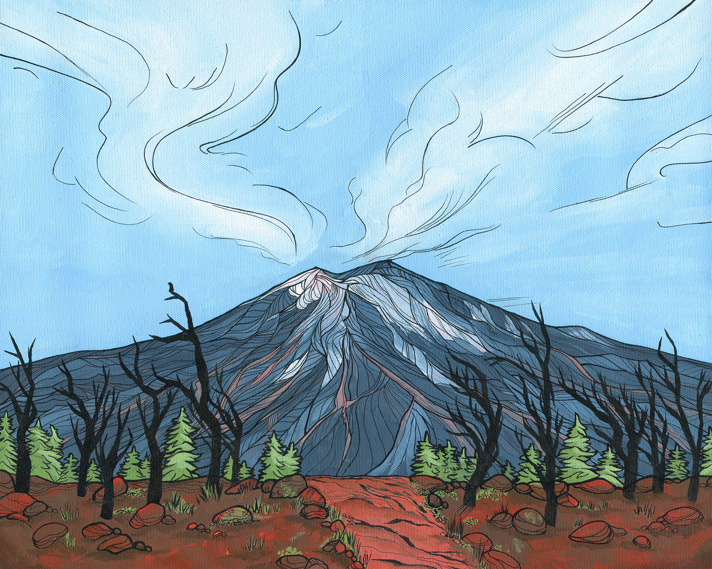 Mount Bachelor in Summer original artwork