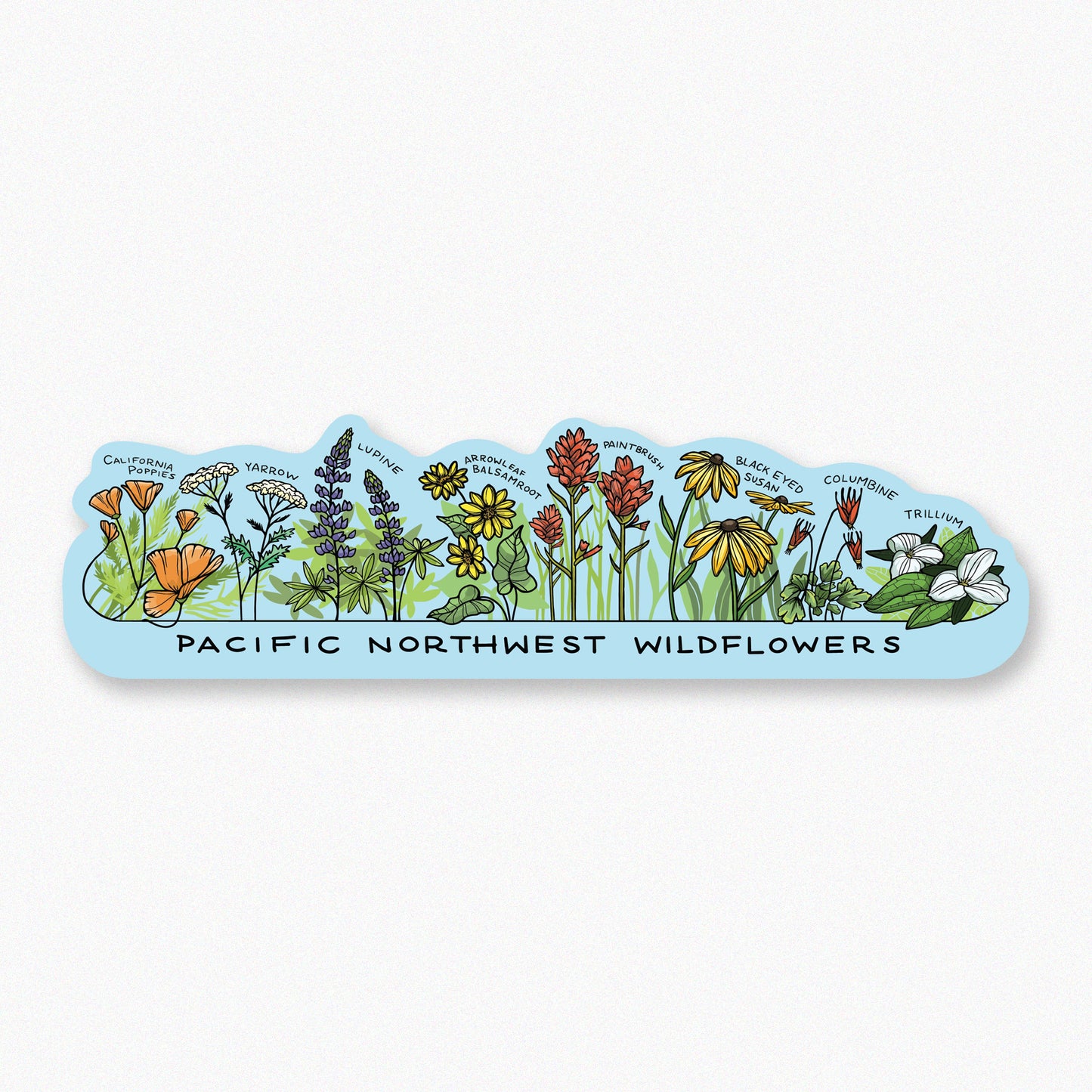 Pacific Northwest Wildflowers long sticker