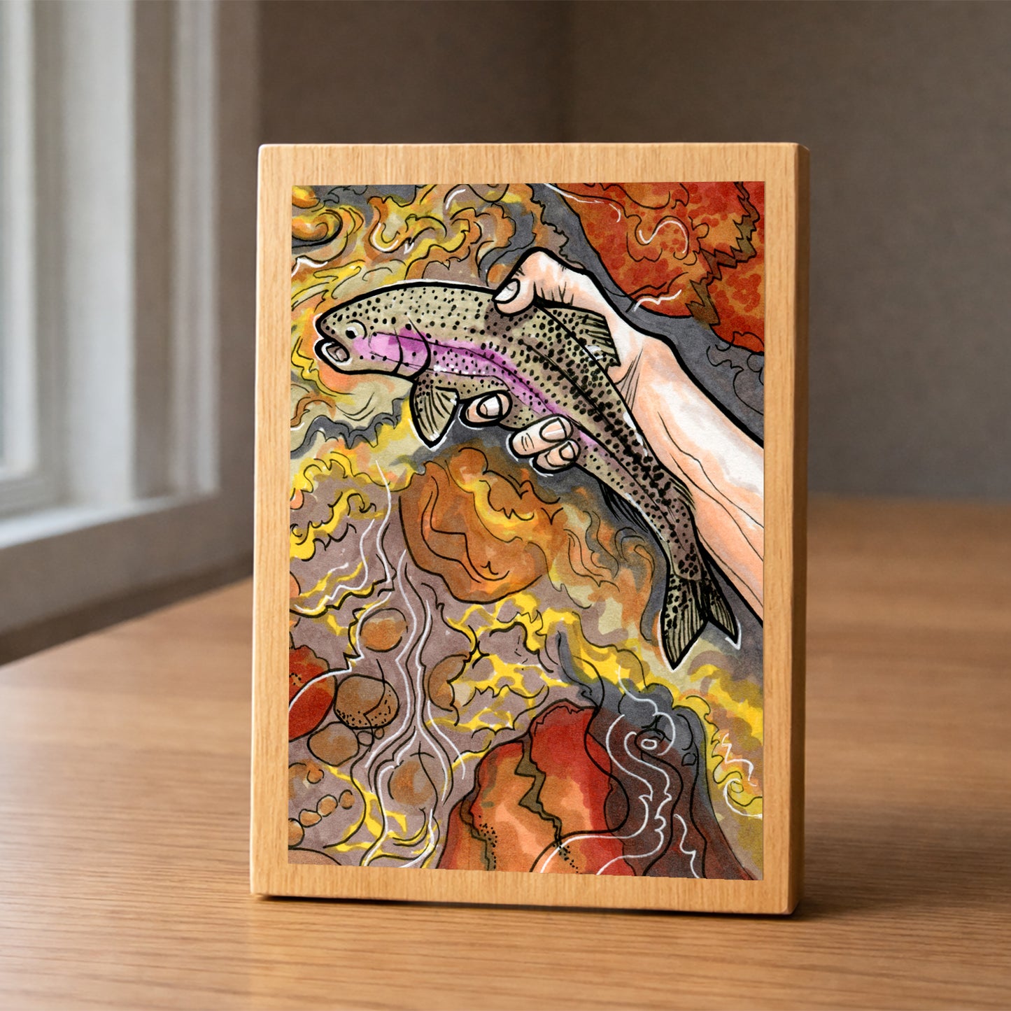 Redband wood panel print