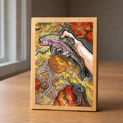 Redband wood panel print