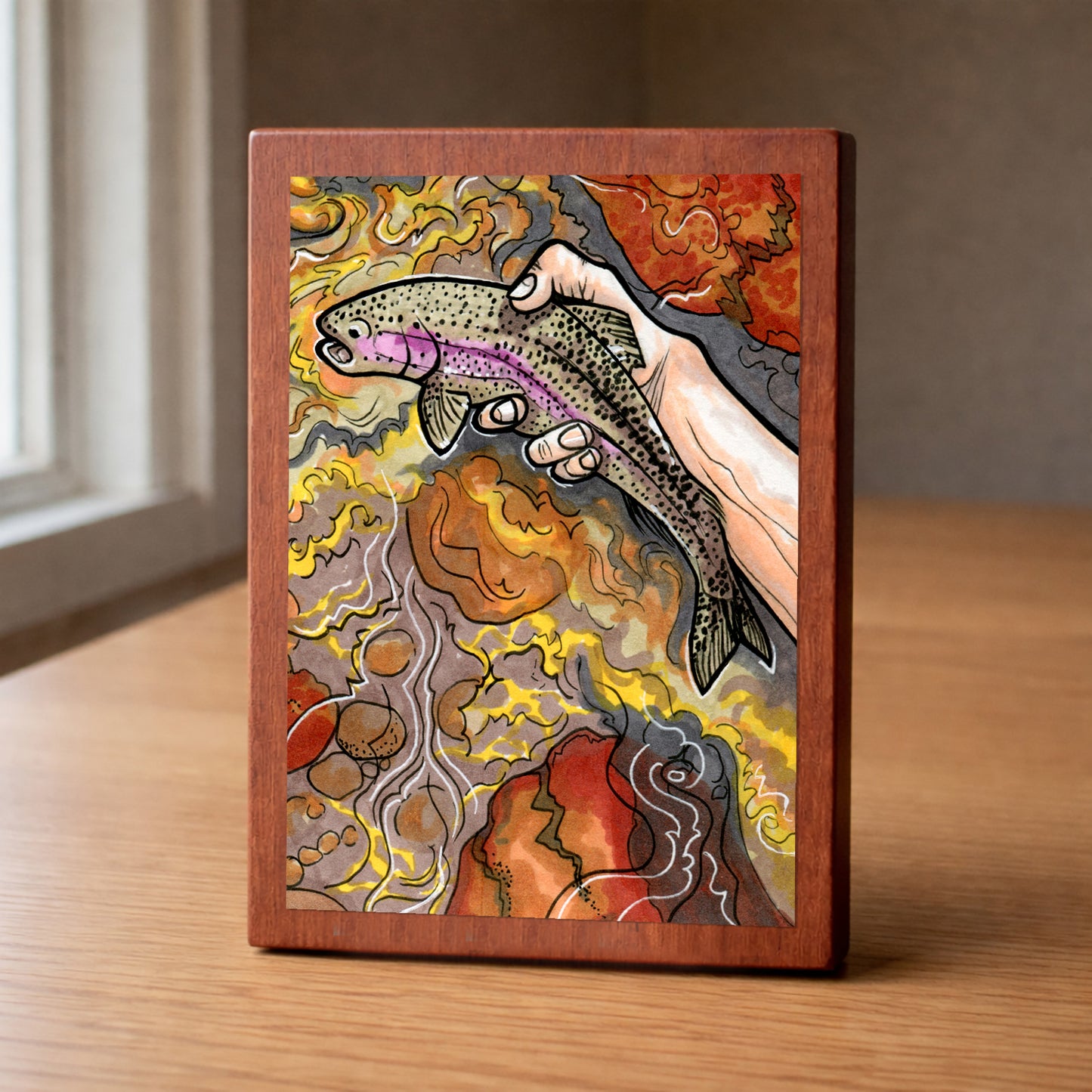 Redband wood panel print