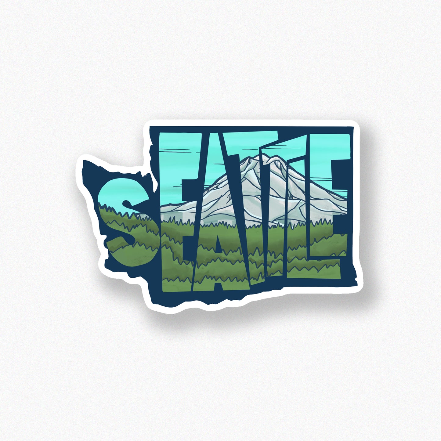 Seattle and Mt. Rainier sticker