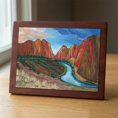 Smith Rock Sunset wood panel print