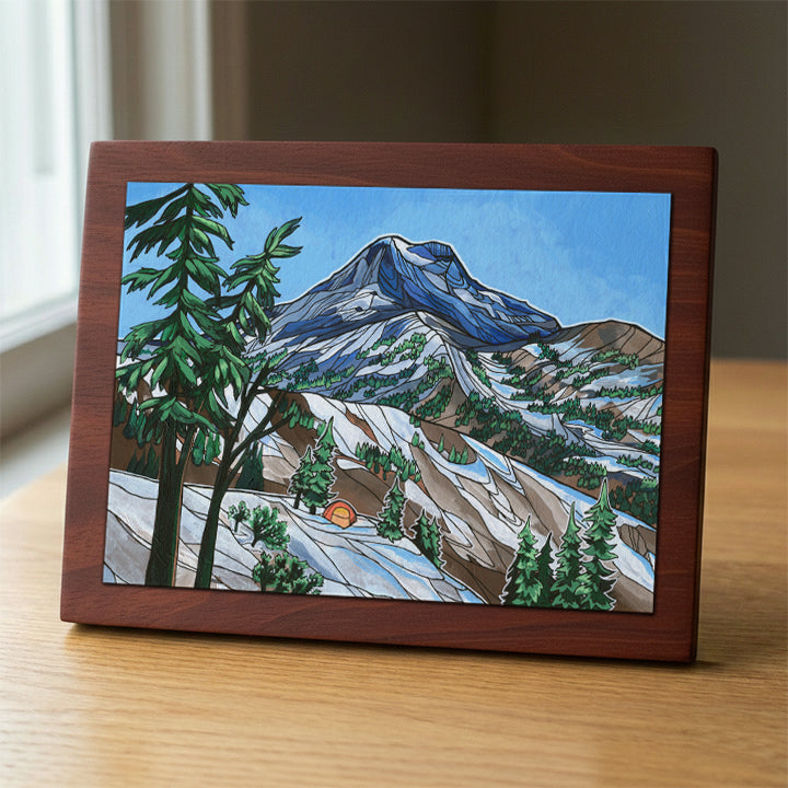 South Sister III wood panel print