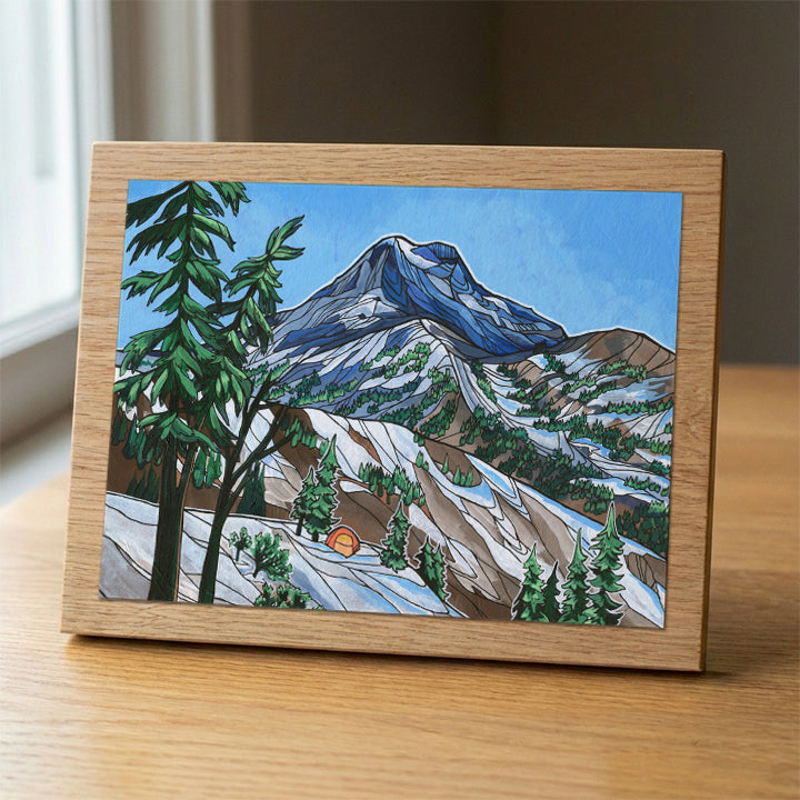 South Sister III wood panel print