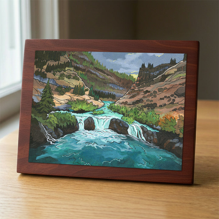 Steelhead Falls wood panel print