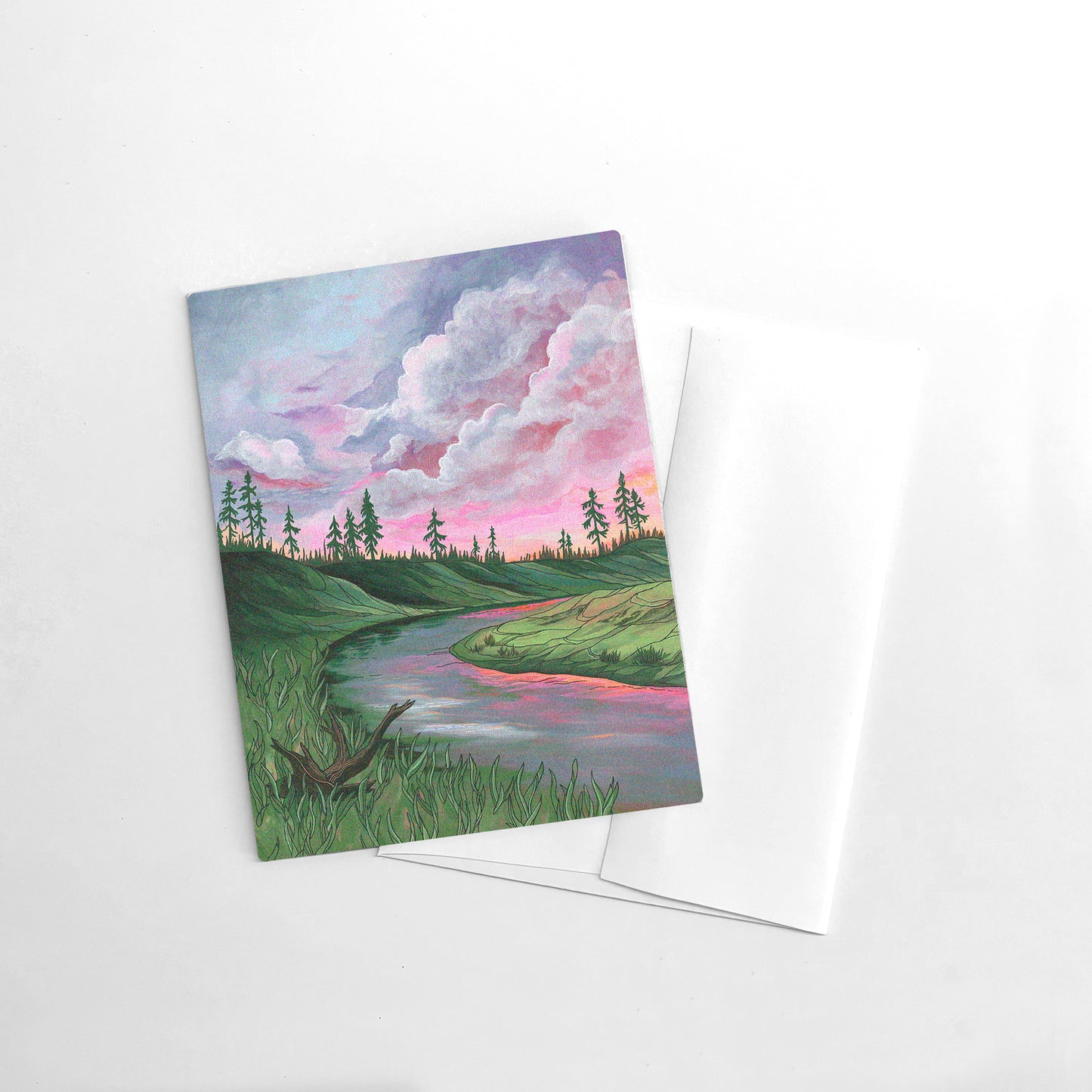 Strawberry Skies greeting card