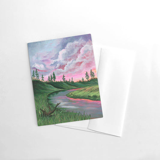 Strawberry Skies greeting card