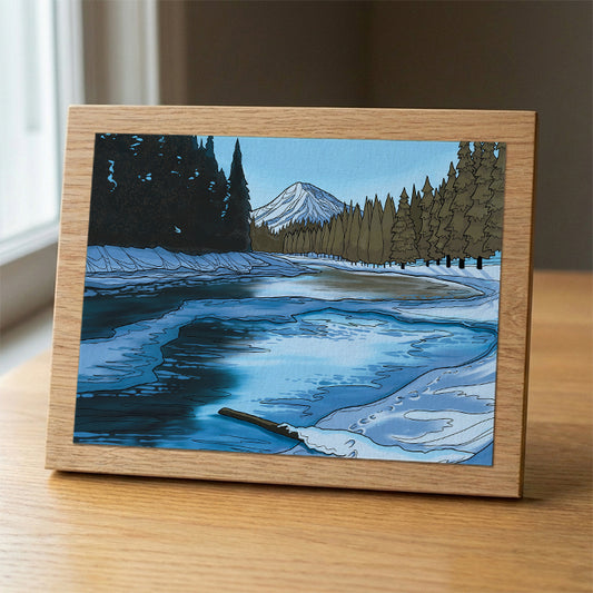 Sunriver Winter wood panel print