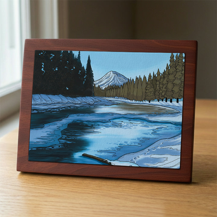 Sunriver Winter wood panel print
