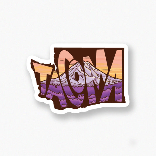 Tacoma Washington state shape sticker