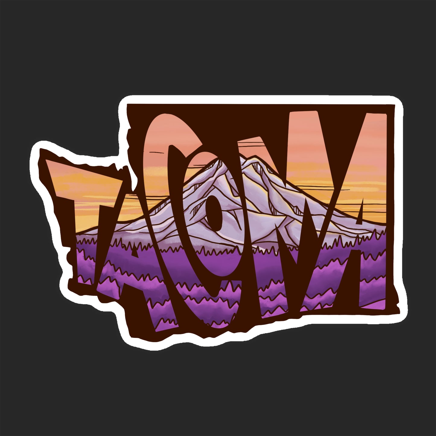 Tacoma Washington state shape sticker