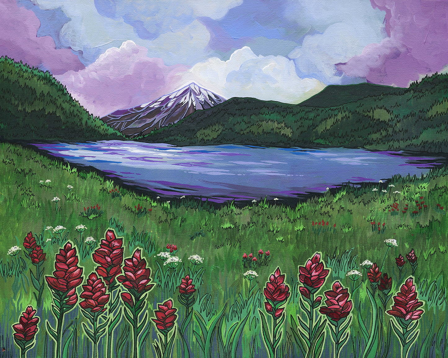 Todd Lake Meadows wood panel print