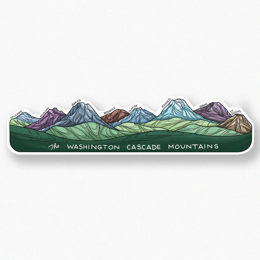 Washington Cascade Mountains long sticker