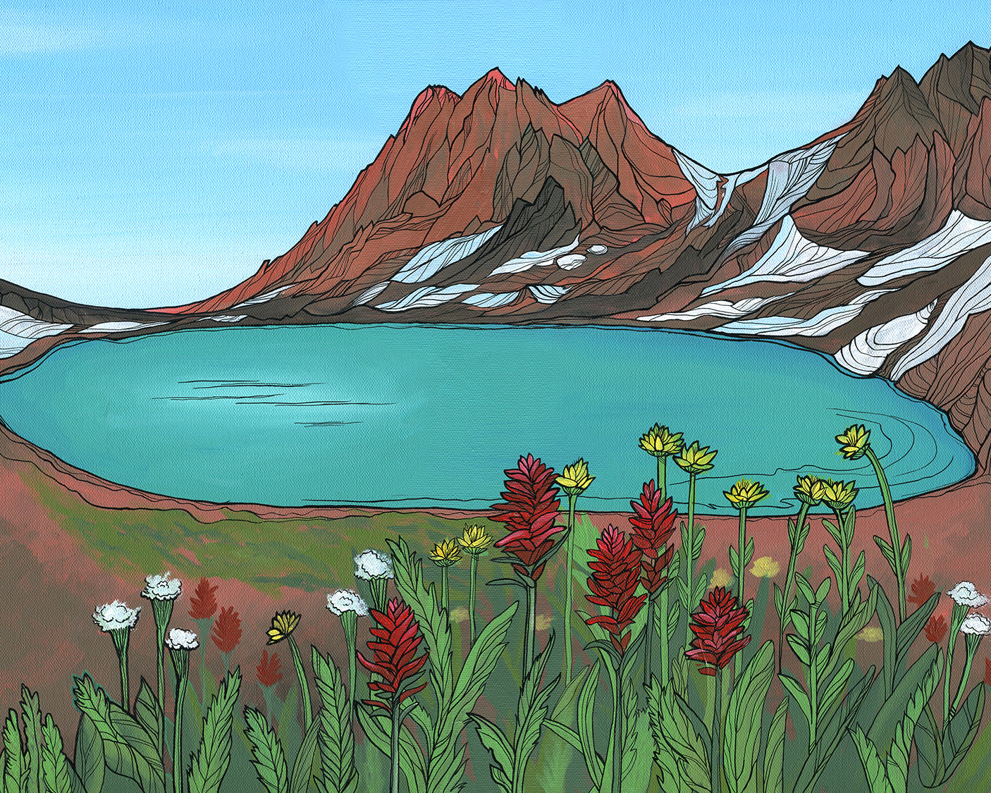 Wild Paintbrush wood panel print