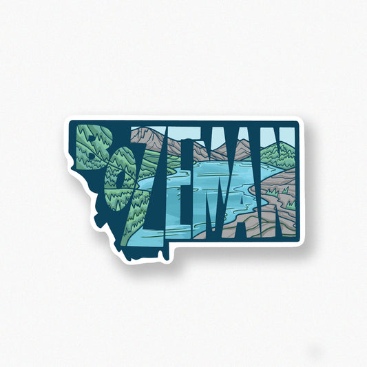 Bozeman Montana state shape sticker