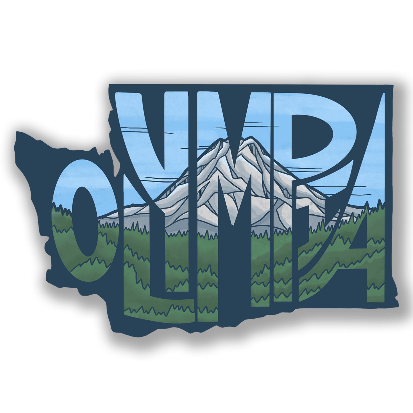 Olympia WA State Shape sticker