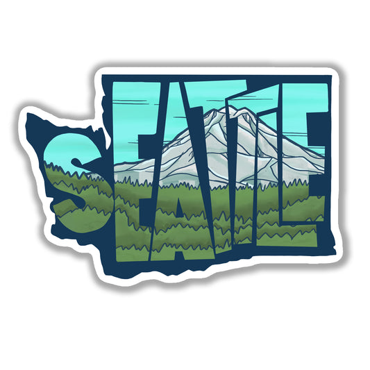 Seattle and Mt. Rainier sticker