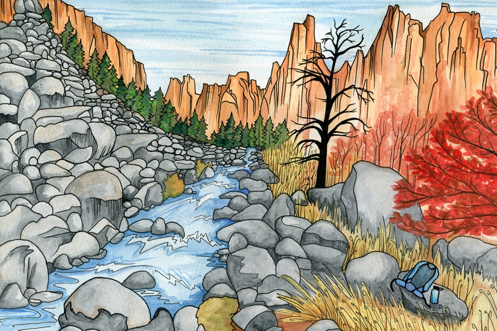 Smith Rock Gorge greeting card